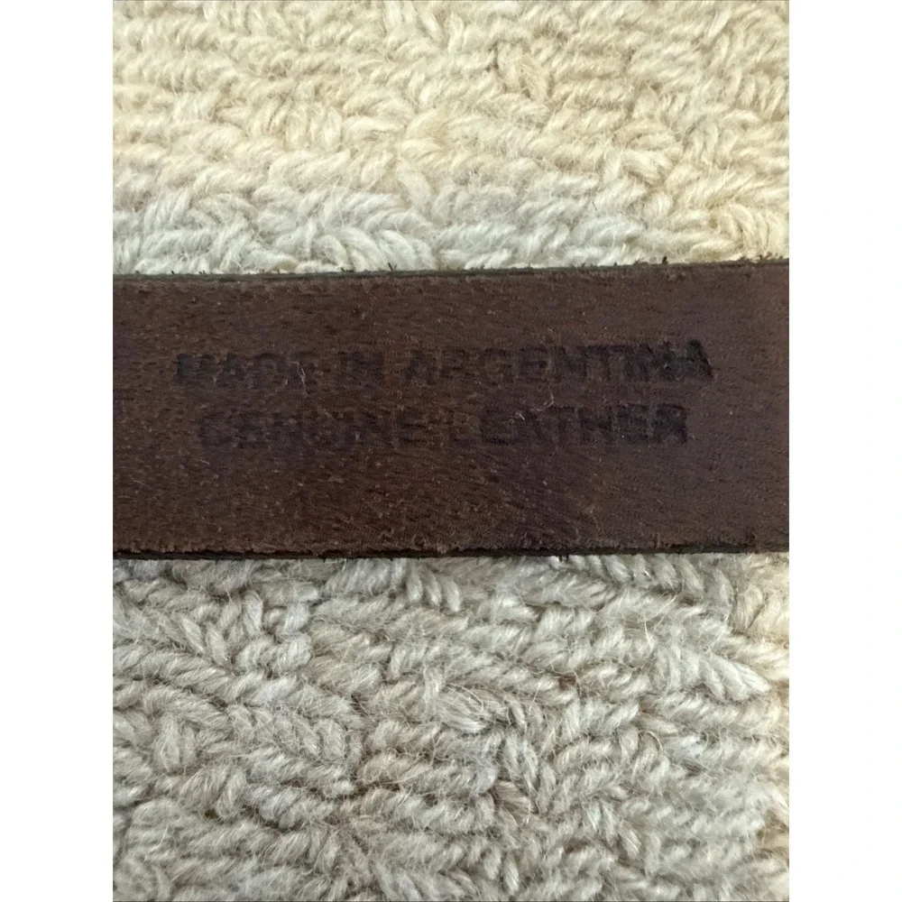 Industria Argentina Brown Handmade Leather Embroidered Gaucho Polo Belt 32